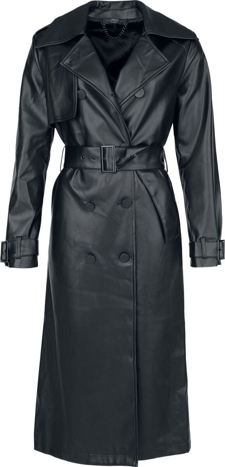 Manteau en imitation cuir Gothic de KIHILIST by KILLSTAR - Fallout Coat - XS à 4XL - pour Femme - noir - KIHILIST by KILLSTAR