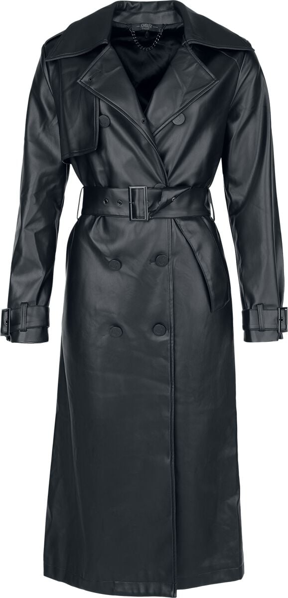 Manteau en imitation cuir Gothic de KIHILIST by KILLSTAR - Fallout Coat - XS à 3XL - pour Femme - noir - KIHILIST by KILLSTAR