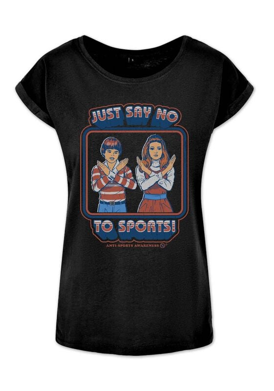 T-Shirt Manches courtes Fun de Steven Rhodes - Say No To Sports - S à XXL - pour Femme - noir - Steven Rhodes