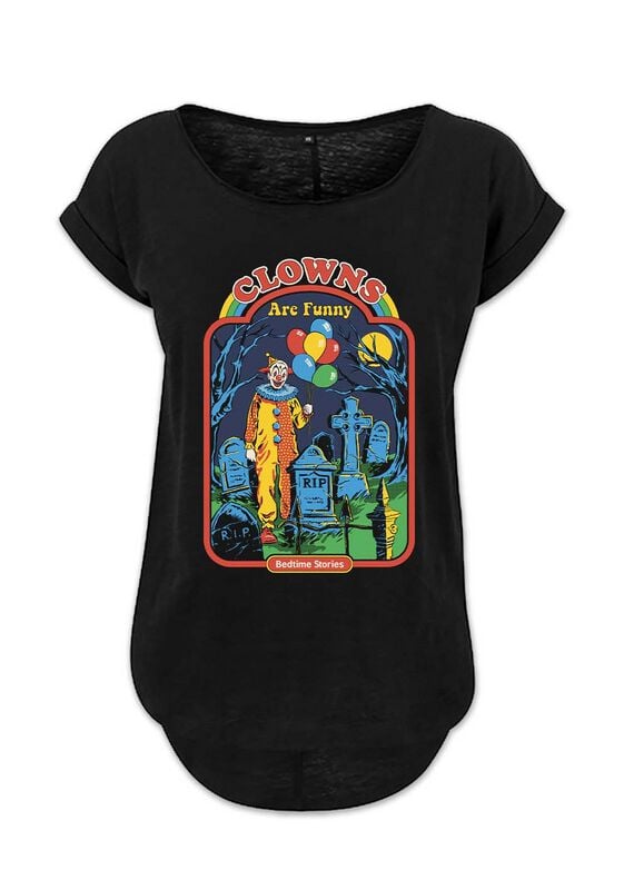 T-Shirt Manches courtes Fun de Steven Rhodes - Clowns Are Funny - S à XXL - pour Femme - noir - Steven Rhodes