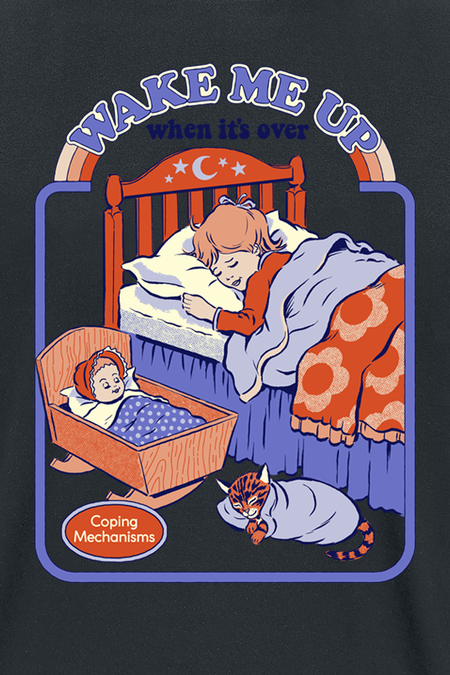 T-Shirt Manches courtes Fun de Steven Rhodes - Wake Me Up - M à 3XL - pour Homme - noir - Steven Rhodes - View 2