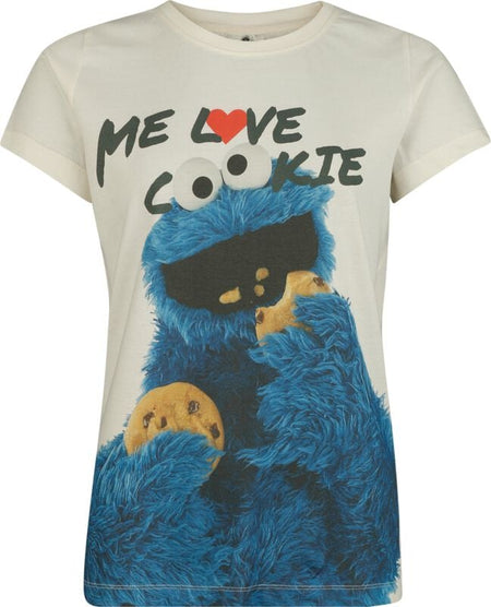 T-Shirt Manches courtes  de Sesame Street - Cookie Monster - Krümelmonster - Me Love Cookie - S à 3XL - pour Femme - multicolore - Sesame Street