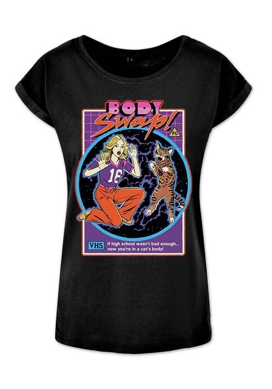 T-Shirt Manches courtes Fun de Steven Rhodes - Body Swap - S à XXL - pour Femme - noir - Steven Rhodes