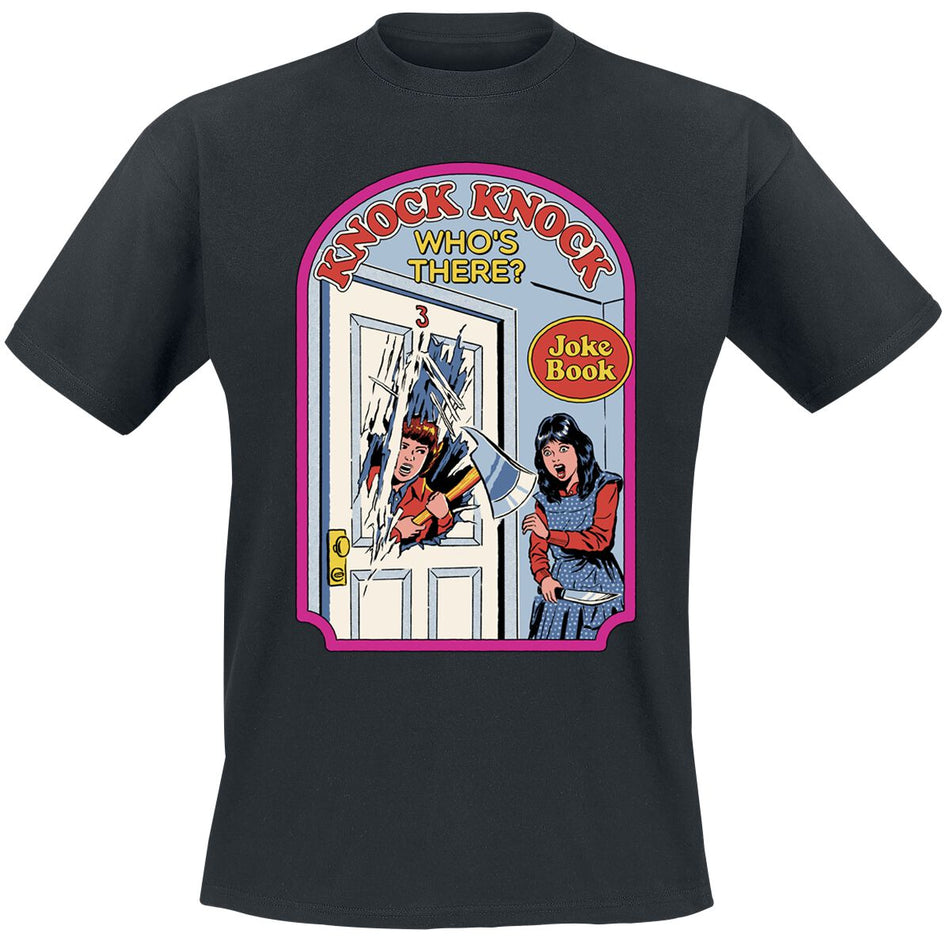 T-Shirt Manches courtes Fun de Steven Rhodes - Knock Knock Whos There - M à 3XL - pour Homme - noir - Steven Rhodes