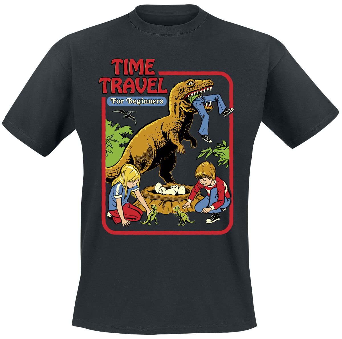 T-Shirt Manches courtes Fun de Steven Rhodes - Time Travel - M à 3XL - pour Homme - noir - Steven Rhodes