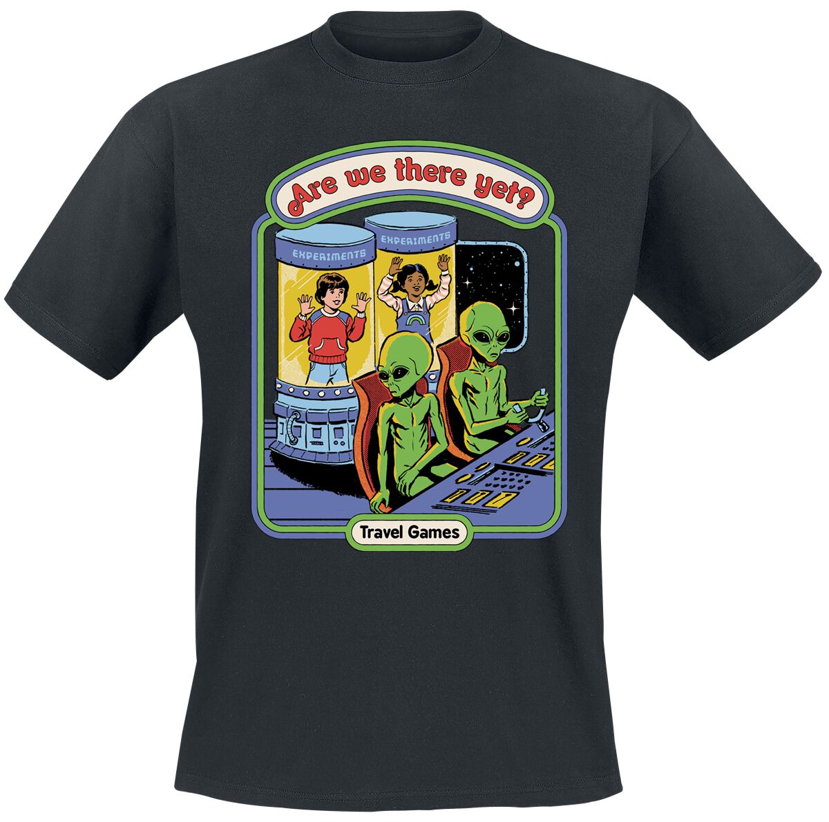 T-Shirt Manches courtes Fun de Steven Rhodes - Are We There Yet - M à 3XL - pour Homme - noir - Steven Rhodes