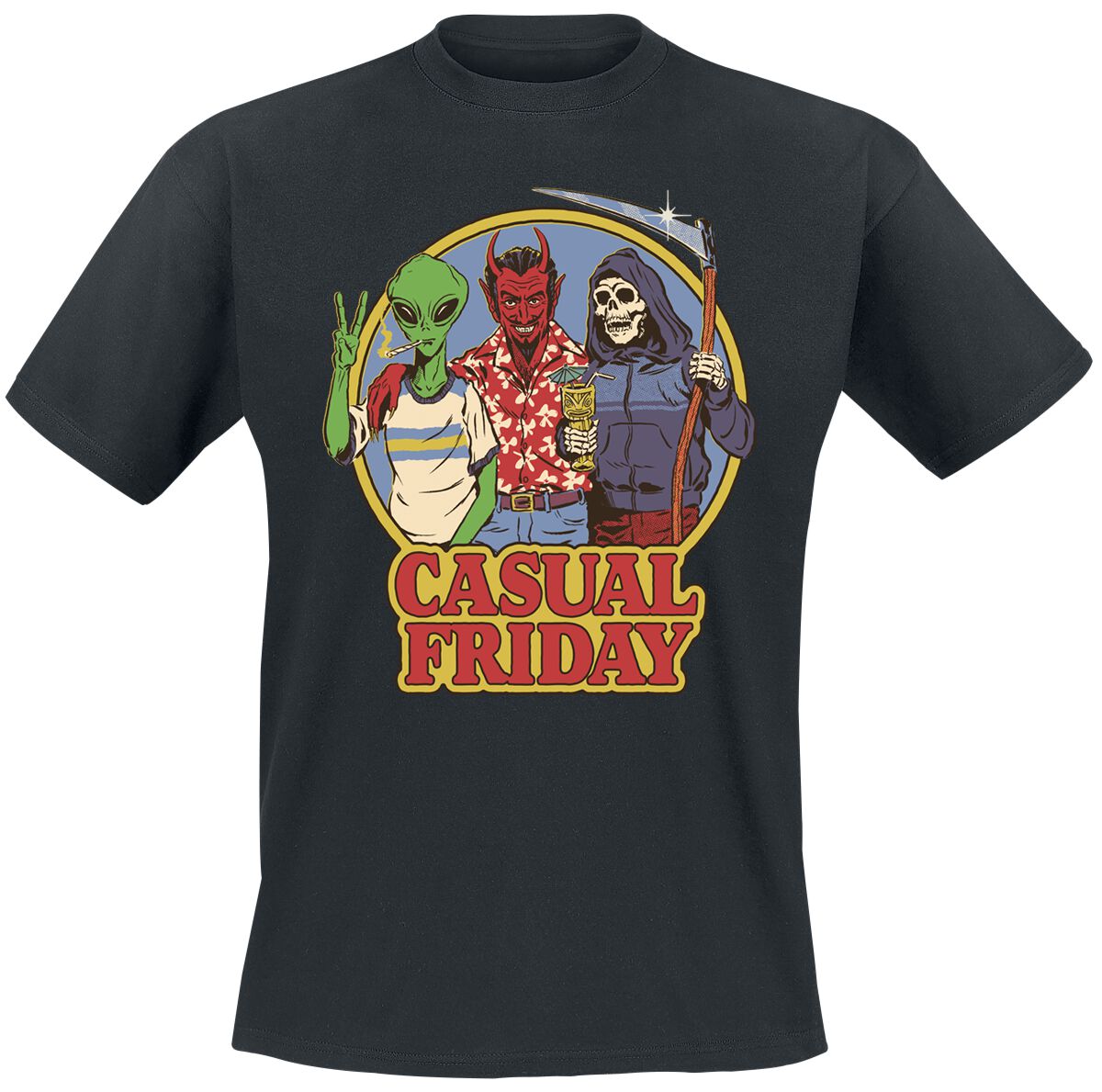T-Shirt Manches courtes Fun de Steven Rhodes - Casual Friday - M à 3XL - pour Homme - noir - Steven Rhodes