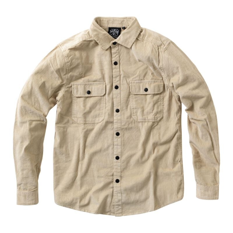 Chemise manches longues  de West Coast Choppers - WCC Hill Country Cord Shirt Sand - S à 3XL - pour Homme - beige - West Coast Choppers