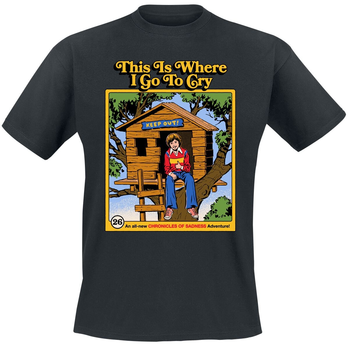 T-Shirt Manches courtes Fun de Steven Rhodes - This Is Where I Go To Cry - M à 3XL - pour Homme - noir - Steven Rhodes