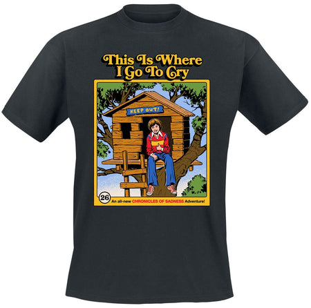 T-Shirt Manches courtes Fun de Steven Rhodes - This Is Where I Go To Cry - M à 3XL - pour Homme - noir - Steven Rhodes