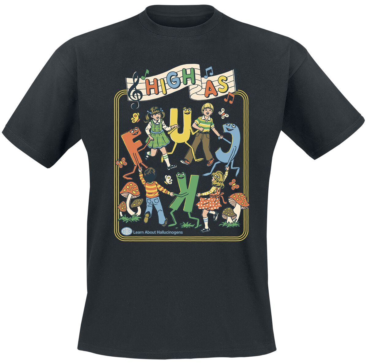 T-Shirt Manches courtes Fun de Steven Rhodes - High AF - M à 3XL - pour Homme - noir - Steven Rhodes