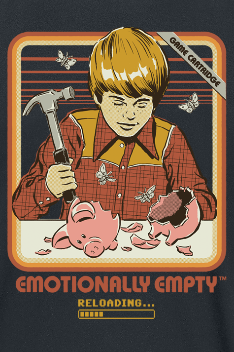 T-Shirt Manches courtes Fun de Steven Rhodes - Emotionally Empty - M à 3XL - pour Homme - noir - Steven Rhodes - View 2