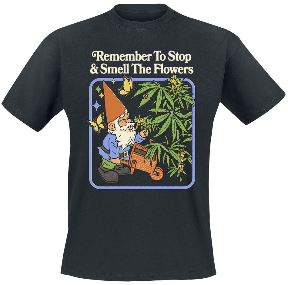 T-Shirt Manches courtes Fun de Steven Rhodes - Smell The Flowers - M à 3XL - pour Homme - noir - Steven Rhodes