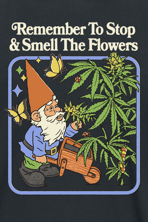T-Shirt Manches courtes Fun de Steven Rhodes - Smell The Flowers - M à 3XL - pour Homme - noir - Steven Rhodes - View 2