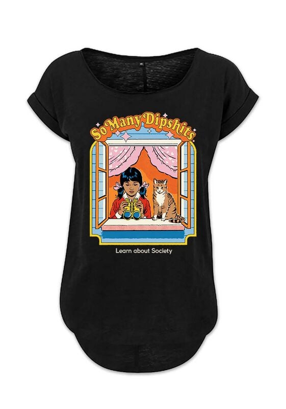 T-Shirt Manches courtes Fun de Steven Rhodes - So Many Dipshits - S à L - pour Femme - noir - Steven Rhodes