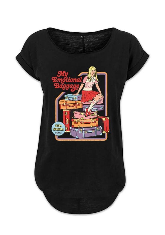T-Shirt Manches courtes Fun de Steven Rhodes - My Emotional Baggage - S à L - pour Femme - noir - Steven Rhodes