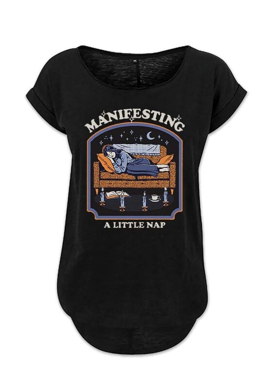 T-Shirt Manches courtes Fun de Steven Rhodes - Manifesting a little nap - S à L - pour Femme - noir - Steven Rhodes