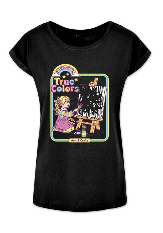 T-Shirt Manches courtes Fun de Steven Rhodes - Show Your True Colors - S à XXL - pour Femme - noir - Steven Rhodes