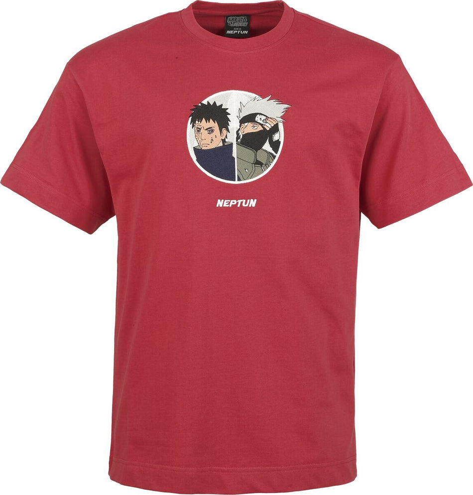 T-Shirt Oversize  de Naruto - Kakashi and Obito - Oversize - L à XL - pour Homme - rouge - Naruto