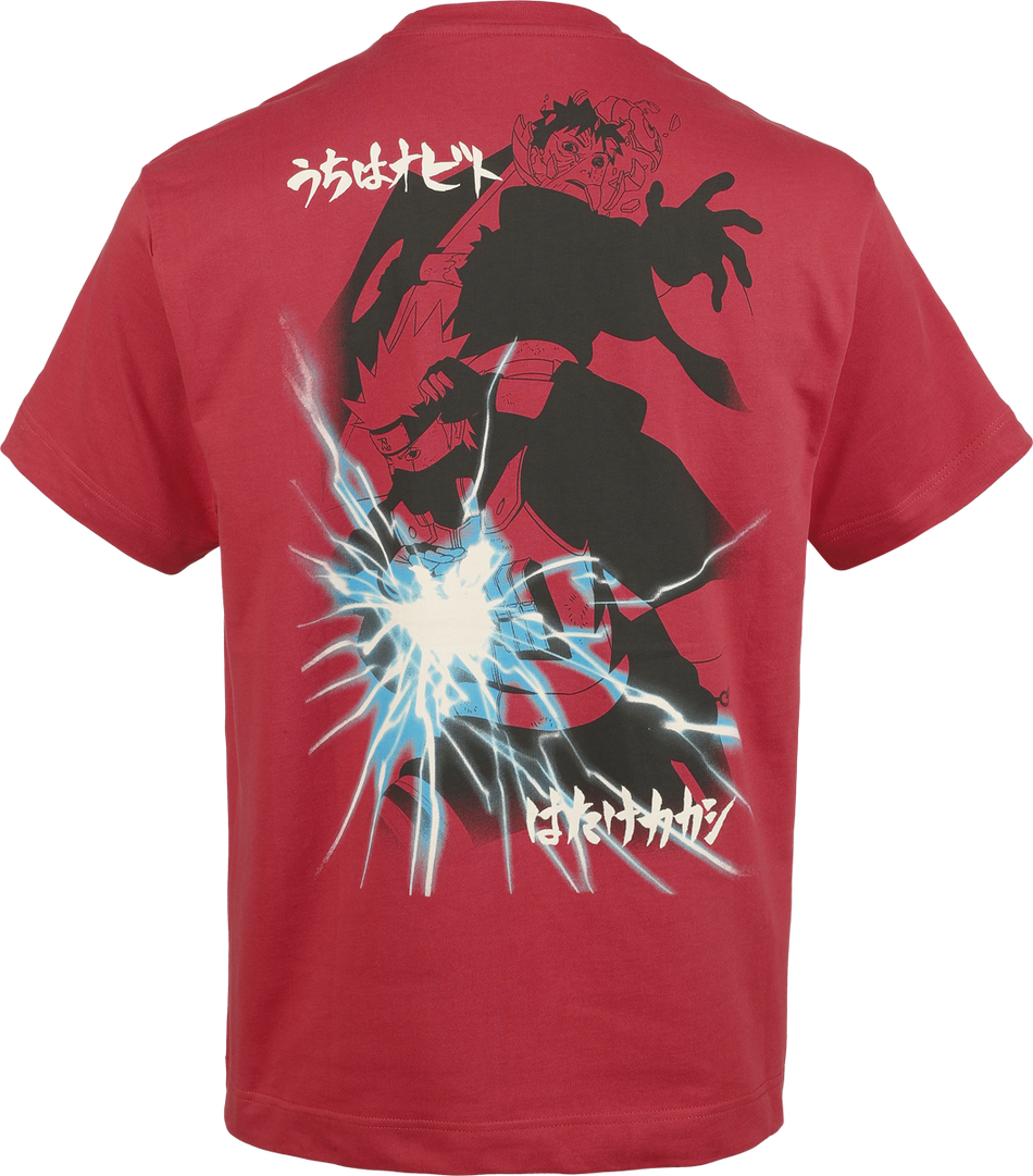 T-Shirt Oversize  de Naruto - Kakashi and Obito - Oversize - L à XL - pour Homme - rouge - Naruto - View 2