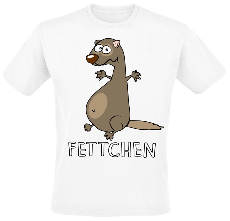 T-Shirt Manches courtes Fun de Tierisch - Fettchen - L à 3XL - pour Homme - blanc - Tierisch