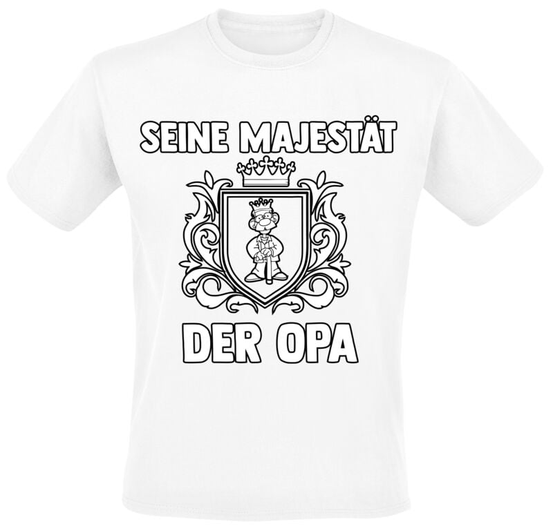 T-Shirt Manches courtes Fun de Slogans - Seine Majestät der Opa - M à 3XL - pour Homme - blanc - Slogans