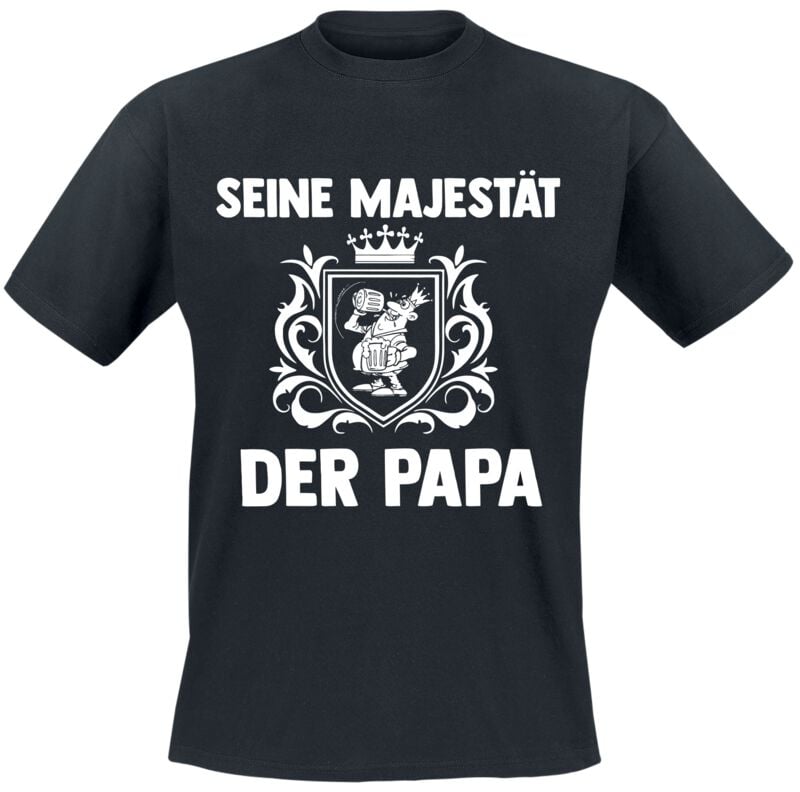 T-Shirt Manches courtes Fun de Slogans - Seine Majestät der Papa - M - pour Homme - noir - Slogans