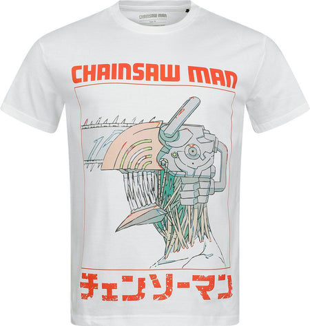 T-Shirt Manches courtes  de Chainsaw Man - Three Tone Chainsaw - S à XXL - pour Homme - blanc - Chainsaw Man