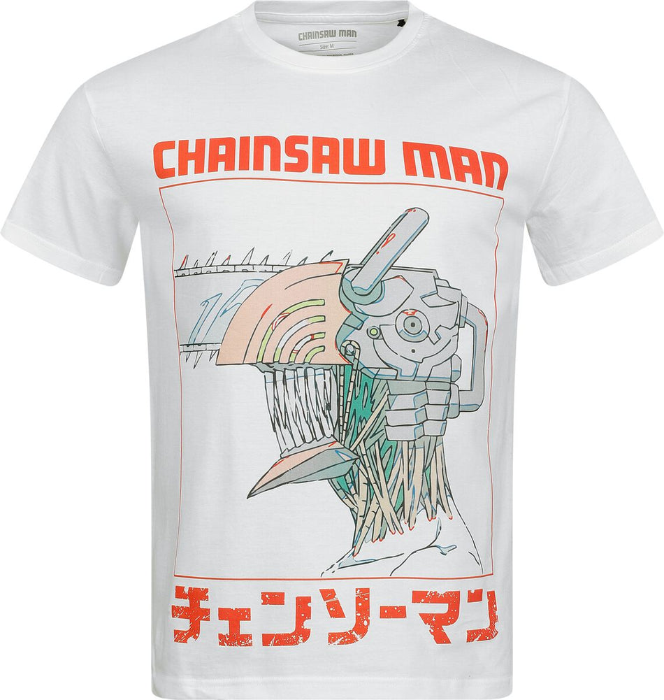T-Shirt Manches courtes  de Chainsaw Man - Three Tone Chainsaw - S à XXL - pour Homme - blanc - Chainsaw Man