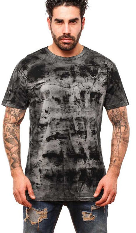 T-Shirt Manches courtes  de Outer Vision - Spatolato - T-Shirt - S à 4XL - pour Homme - noir/gris - Outer Vision