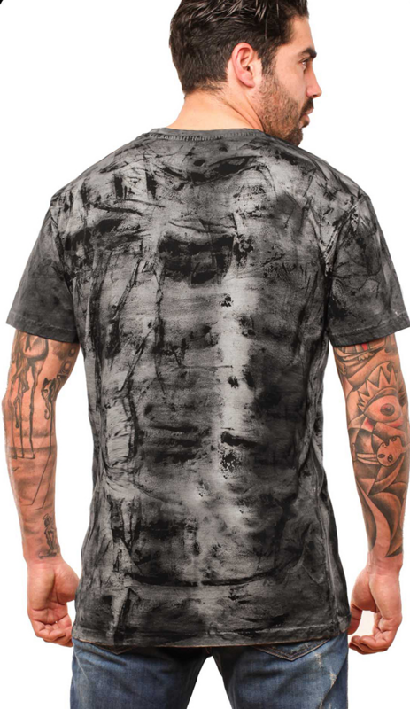 T-Shirt Manches courtes  de Outer Vision - Spatolato - T-Shirt - S à 4XL - pour Homme - noir/gris - Outer Vision - View 2