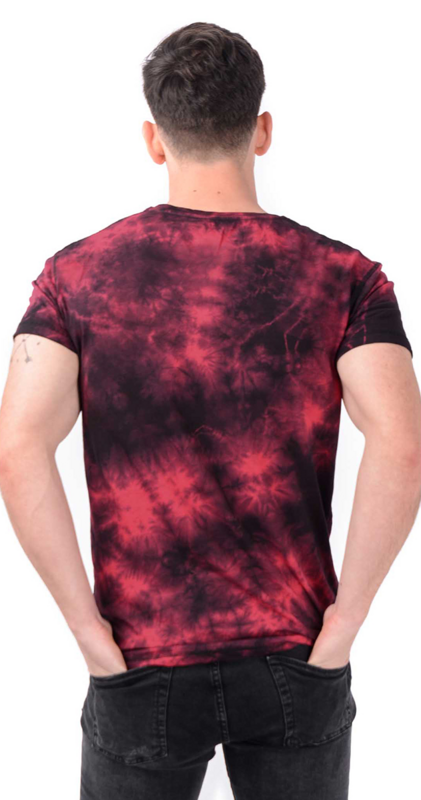 T-Shirt Manches courtes  de Outer Vision - Rex Tie Dye - T-Shirt - S à 4XL - pour Homme - rouge/noir - Outer Vision - View 2