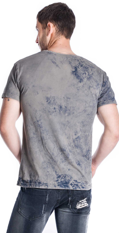 T-Shirt Manches courtes  de Outer Vision - Stucc Dye - T-Shirt - S à 4XL - pour Homme - gris/bleu - Outer Vision - View 2