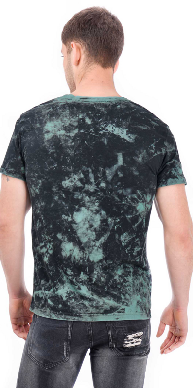 T-Shirt Manches courtes  de Outer Vision - Stucc Dye - T-Shirt - M à 4XL - pour Homme - vert/noir - Outer Vision - View 2