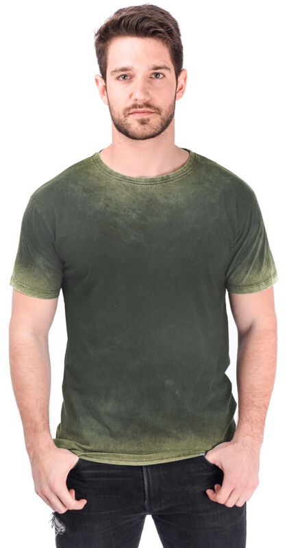 T-Shirt Manches courtes  de Outer Vision - Rex Retro Stone Green Parrot - S à 3XL - pour Homme - vert/noir - Outer Vision