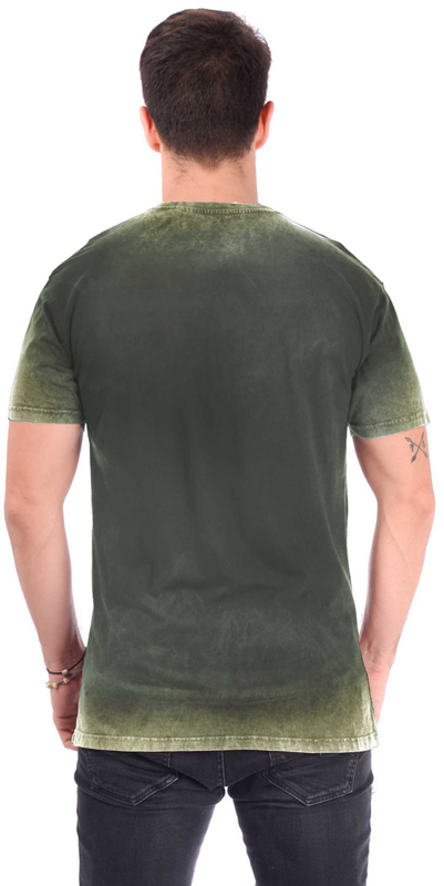 T-Shirt Manches courtes  de Outer Vision - Rex Retro Stone Green Parrot - S à 3XL - pour Homme - vert/noir - Outer Vision - View 2