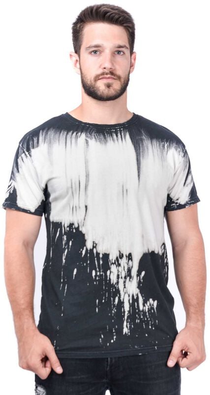 T-Shirt Manches courtes  de Outer Vision - Brush & Drip Black Grey - S à 3XL - pour Homme - noir/gris - Outer Vision