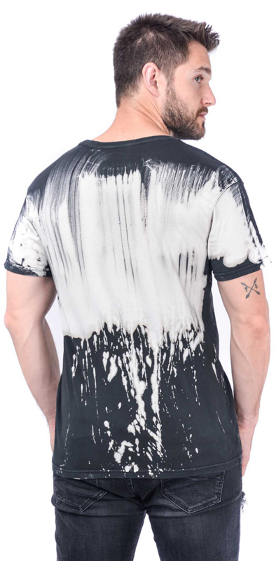T-Shirt Manches courtes  de Outer Vision - Brush & Drip Black Grey - S à 3XL - pour Homme - noir/gris - Outer Vision - View 2