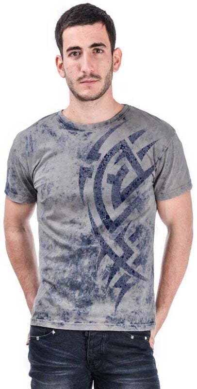 T-Shirt Manches courtes  de Outer Vision - Bloody Scratch - T-Shirt Homme - S à 4XL - pour Homme - gris/bleu - Outer Vision
