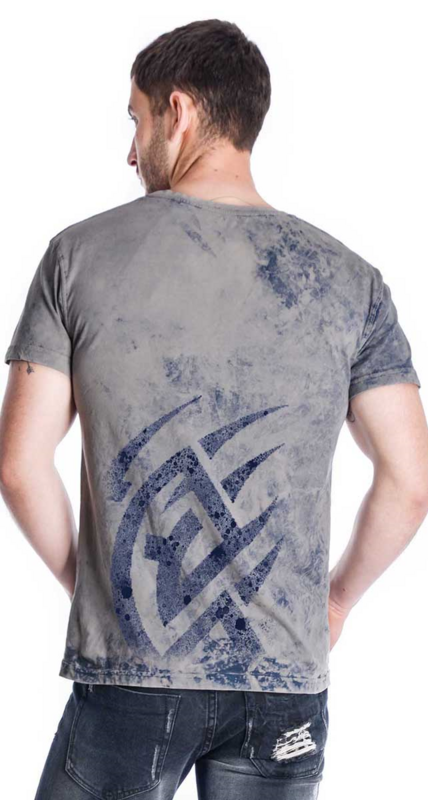 T-Shirt Manches courtes  de Outer Vision - Bloody Scratch - T-Shirt Homme - S à 4XL - pour Homme - gris/bleu - Outer Vision - View 2