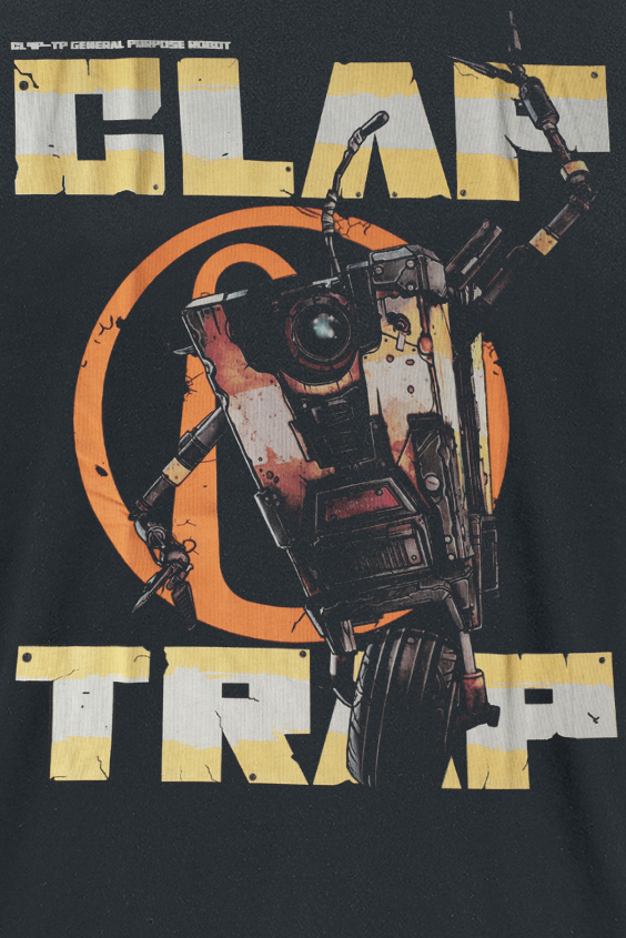 T-Shirt Manches courtes Gaming de Borderlands - Clap Trap - S à XXL - pour Homme - noir - Borderlands - View 2