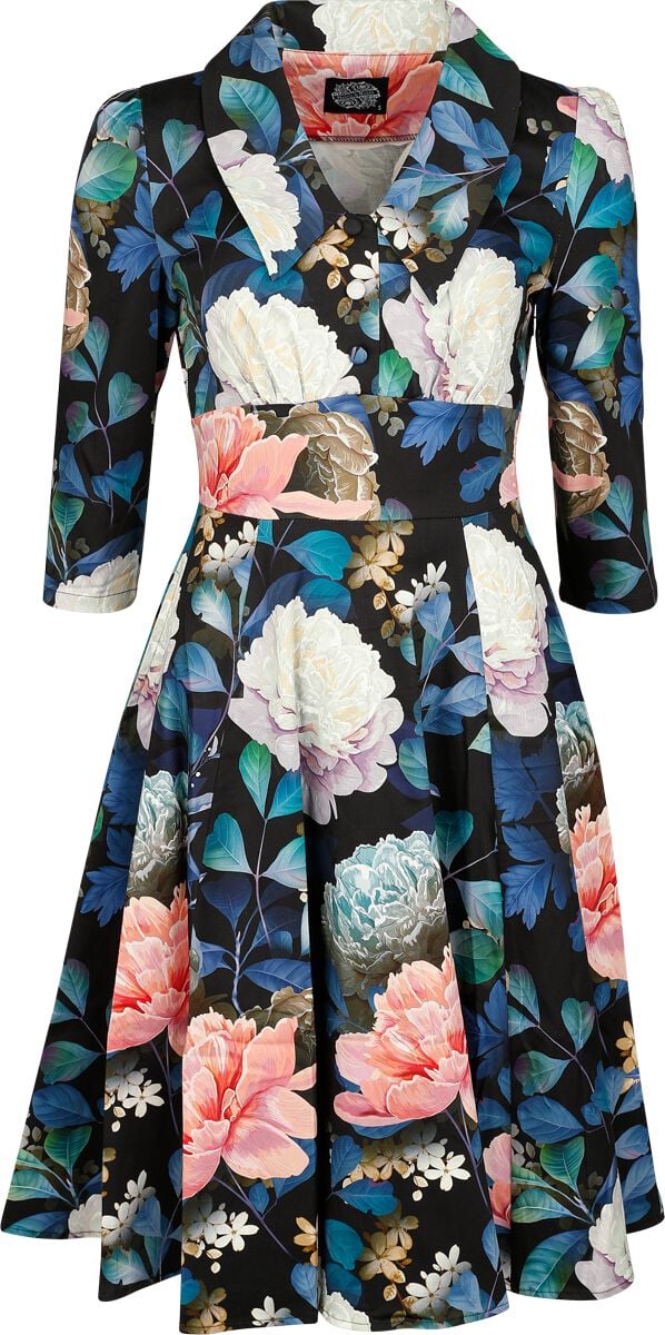 Robe mi-longue Rockabilly de H&R London - Robe Seraphine Bloom - XS à XXL - pour Femme - multicolore - H&R London