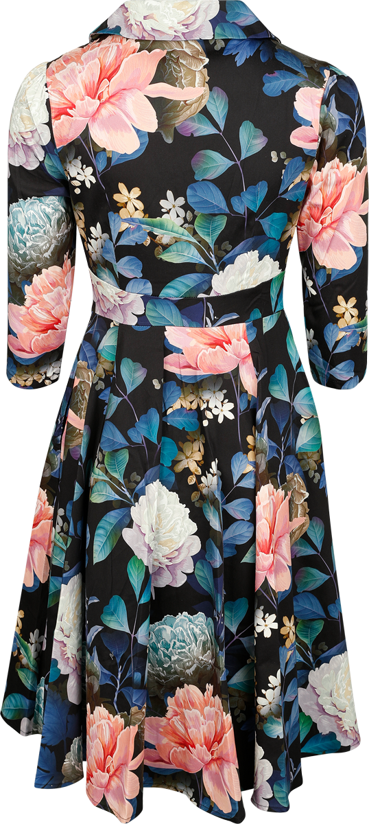 Robe mi-longue Rockabilly de H&R London - Robe Seraphine Bloom - XS à XXL - pour Femme - multicolore - H&R London - View 2