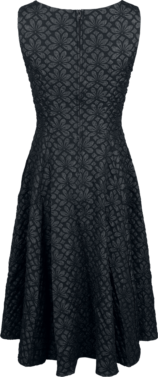 Robe mi-longue Rockabilly de H&R London - Robe Ebonora Flower - XS à XXL - pour Femme - noir - H&R London - View 2