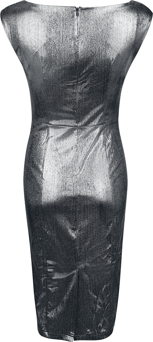 Robe mi-longue Rockabilly de H&R London - Robe Silvafleur - XS à XXL - pour Femme - couleur argent - H&R London - View 2