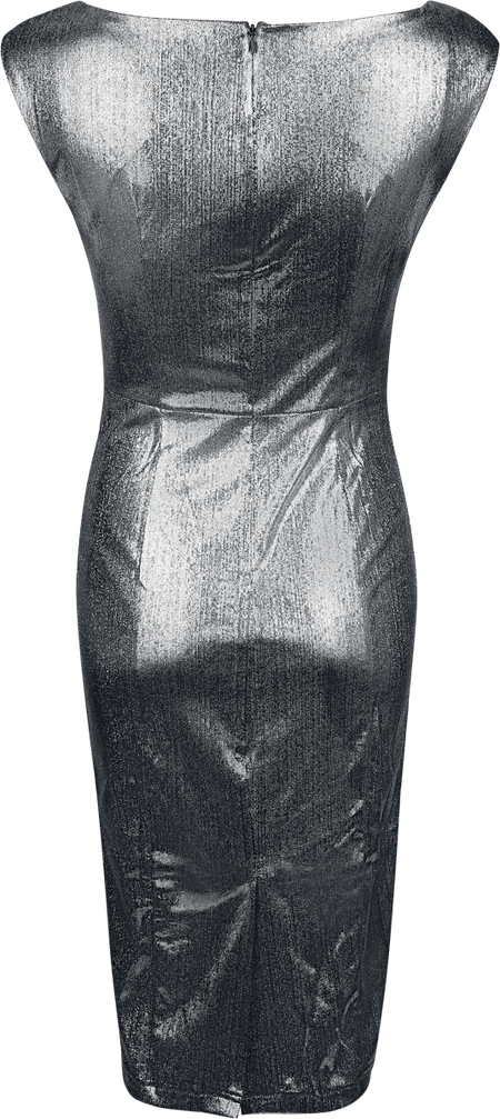 Robe mi-longue Rockabilly de H&R London - Robe Silvafleur - XS à XXL - pour Femme - couleur argent - H&R London - View 2