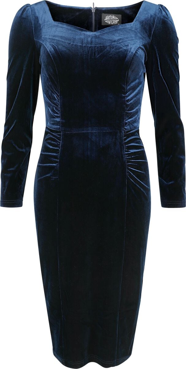 Robe mi-longue Rockabilly de H&R London - Robe Saphira - XS à XXL - pour Femme - bleu - H&R London