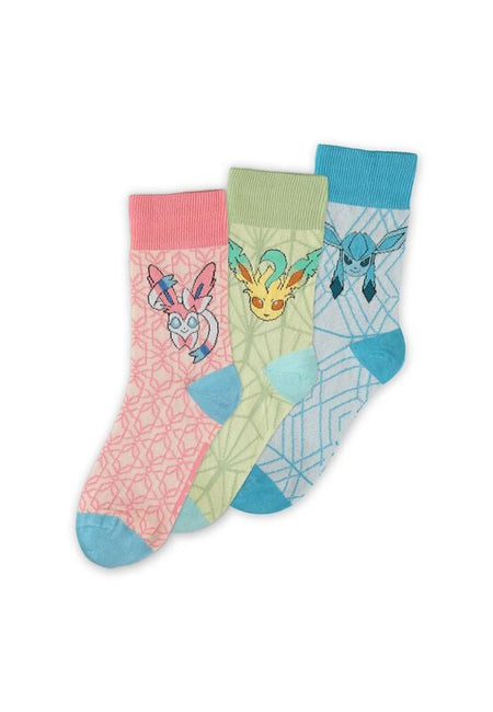 Chaussettes Gaming de Pokémon - Évolutions Évoli - EU35-38 à EU 43-46 - pour Femme - multicolore - Pokémon