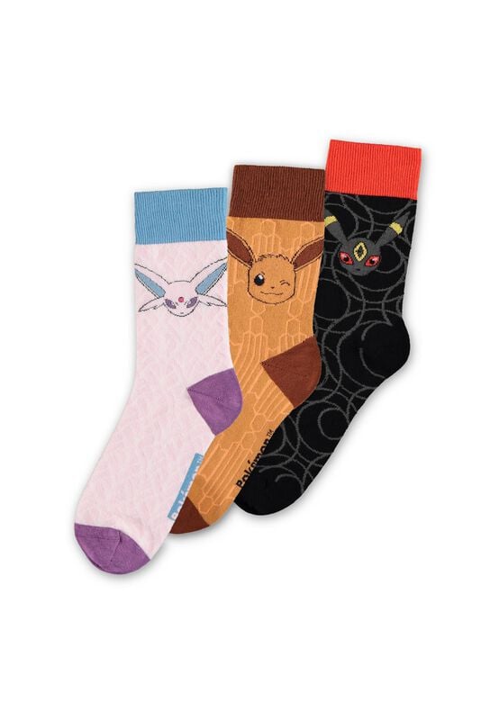 Chaussettes Gaming de Pokémon - Évolutions Évoli - EU35-38 à EU 43-46 - pour Femme - multicolore - Pokémon
