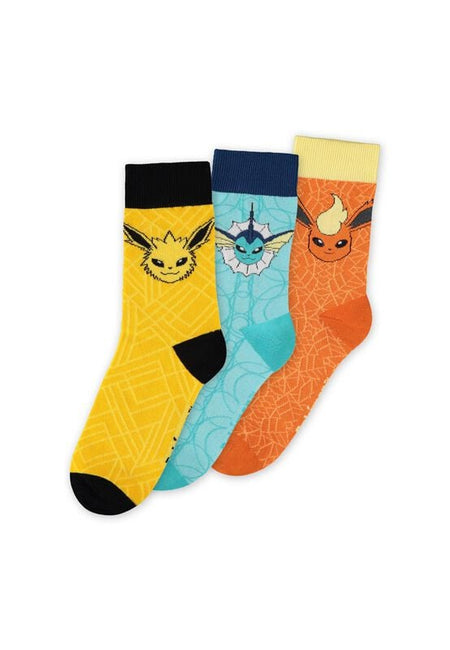 Chaussettes Gaming de Pokémon - Évolutions Évoli - EU35-38 à EU 43-46 - pour Femme - multicolore - Pokémon